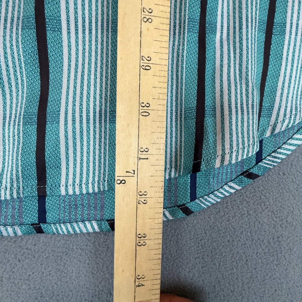 Robert Graham Shirt Mens 2XL Teal Stripe Silk Trim NWOT Knowledge Wisdom Truth - Picture 6 of 16